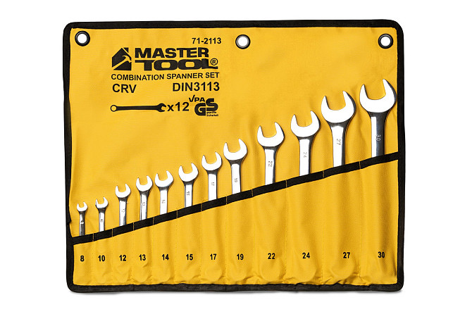 Ключи комбинированные MASTERTOOL SATIN FINISH набор 12 шт (8/10/12/13/14/15/17/19/22/24/27/30 мм) Cr
