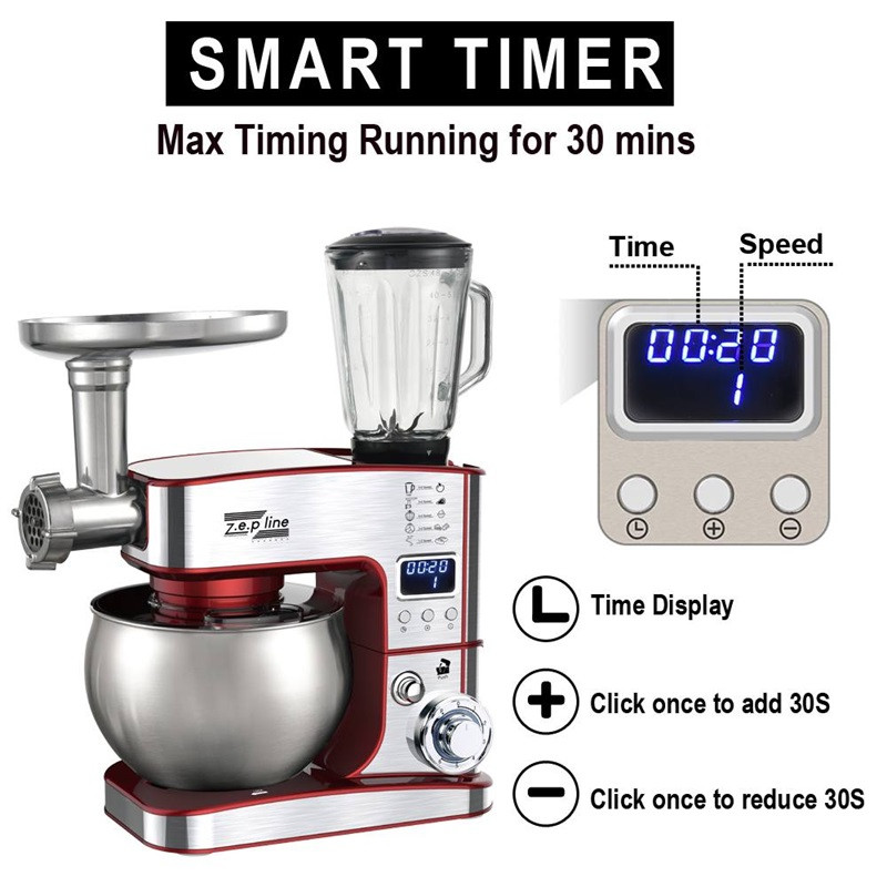 Кухонный комбайн 7 в 1 Zepline ZP-135-Red 4200 Вт красный Київ - зображення 3