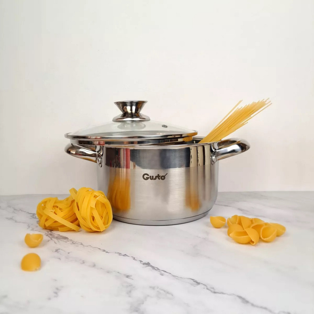 Каструля з кришкою Gusto Force GT-1107-16 16 см 1.9 л срібляста Киев - изображение 1