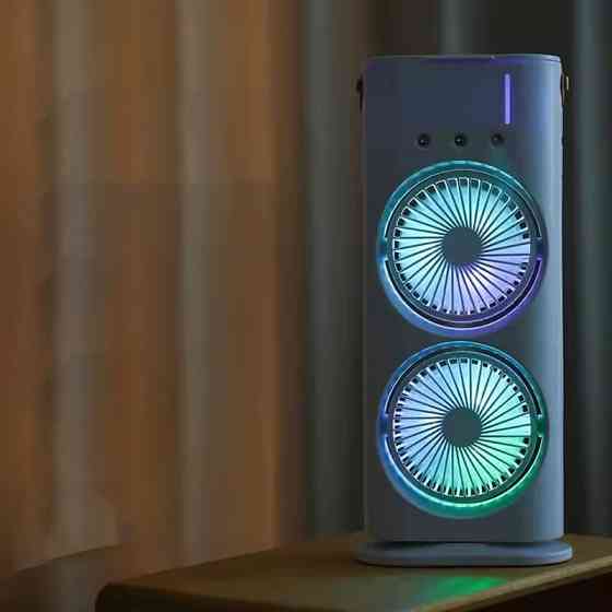 Настольный вентилятор F12 Spray Dual-Fan 2in1 с водяным охлаждением 1800mAh Херсон