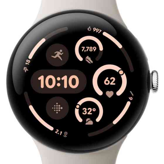 Смарт-годинник Google Pixel Watch 3 41mm Wi-Fi Polished Silver Aluminum Case/Porcelain Active Band ( Харків
