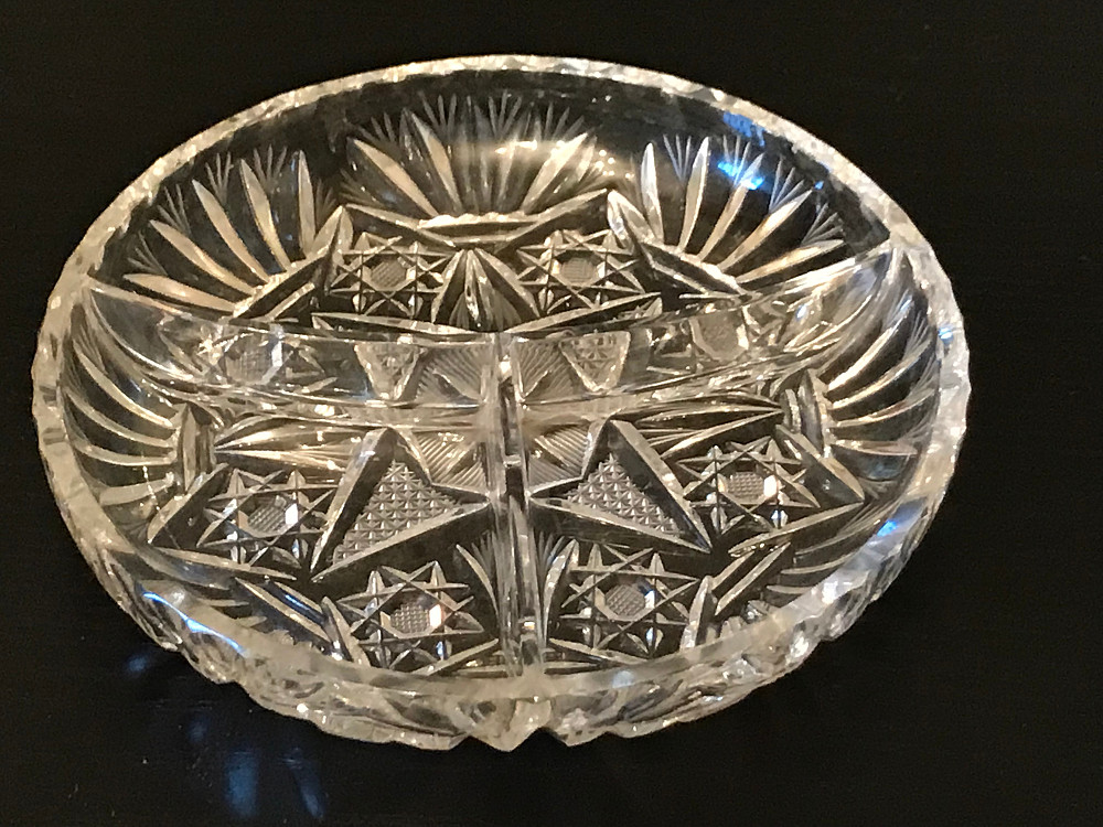 Кабаретница-менажница хрустальная на 3 отделения, Чехословакия Дніпро - зображення 1