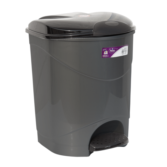 Ведро для мусора с педалью Irak Plastik Bella No1 12л антрацитовое Київ