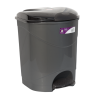 Ведро для мусора с педалью Irak Plastik Bella No1 12л антрацитовое Київ
