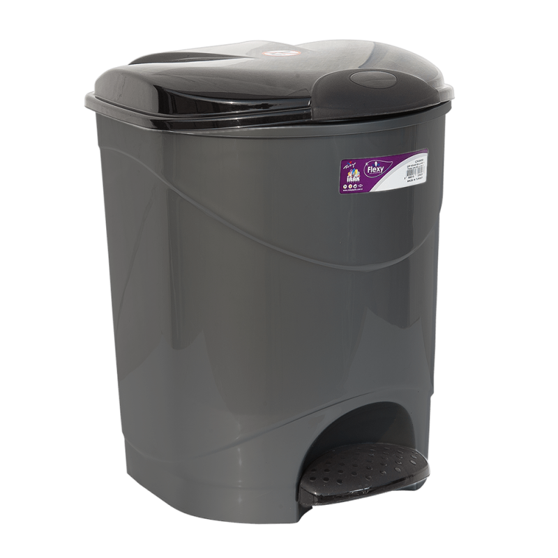 Ведро для мусора с педалью Irak Plastik Bella No1 12л антрацитовое Київ - зображення 1