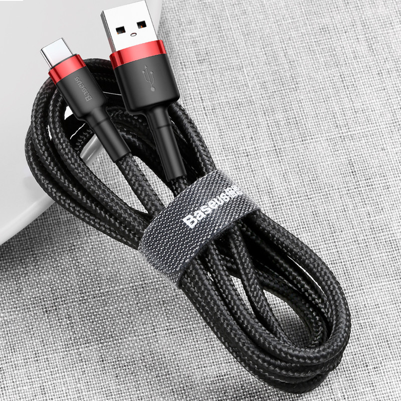 Дата кабель Baseus Cafule USB to Type-C Cable 2A (2m) (CATKLF-C) Херсон - зображення 4