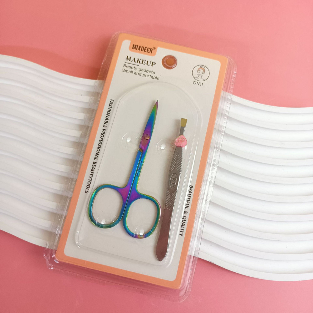 Набір косметичний пінцет та ножиці манікюрні 11357 2 предмети Київ - зображення 1