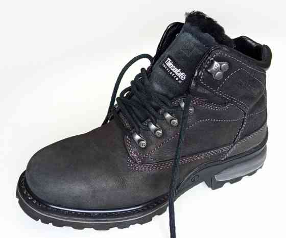 Зимове взуття із шкіри, чобітки чоловічі на хутрі чорні cat розмір 40,5 Вышгород