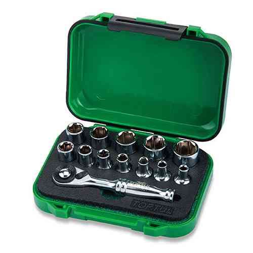 Набор головок с трещоткой TOPTUL 1/4" 13ед. GABW1301 Харьков