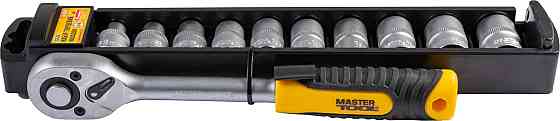 Набор головок торцевых 6-гранных MASTERTOOL ½" 8-19 мм с трещоткой 72 зубца CrV 11 шт 78-1311 Харків