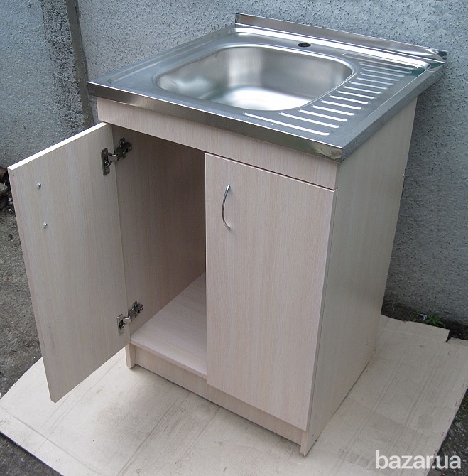 Мойка с тумбой 60х60 накладная из нержавеющей стали Харьков - изображение 4