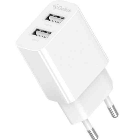 Мережевий зарядний пристрій Gelius Simple GP-HC059 2 USB 2.4A White (Код товару:41877) Харків