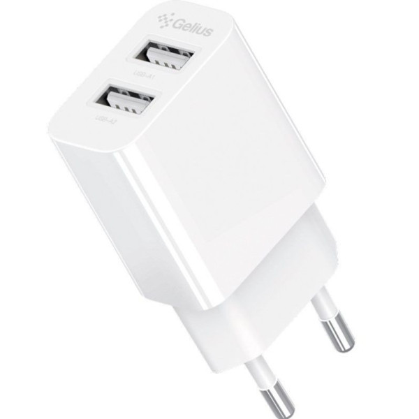 Мережевий зарядний пристрій Gelius Simple GP-HC059 2 USB 2.4A White (Код товару:41877) Харків - зображення 2