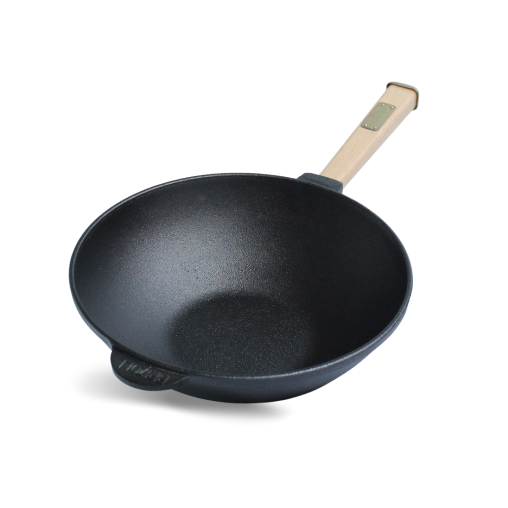 Сковорода чугунная с деревянной ручкой WOK 2,2 л Харків - зображення 2
