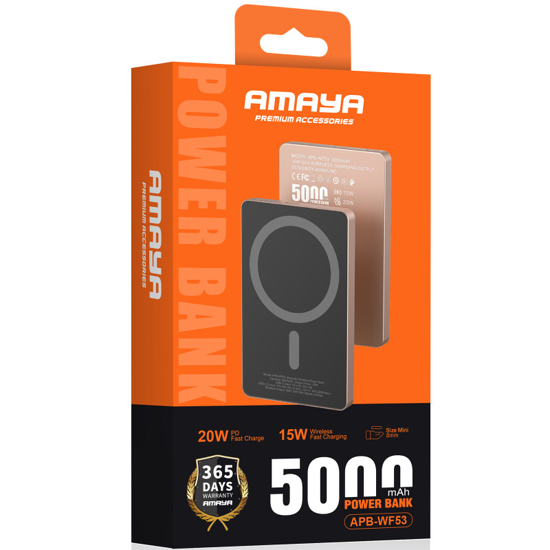 Уценка Портативное ЗУ Power Bank Amaya APB-WF53 15W с БЗУ 5000 mAh Херсон - зображення 2