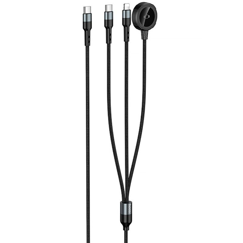 Дата кабель Hoco CW64 3in1 Type-C to iWatch/Lightning/Type-C 15W (1.2m) Херсон - изображение 3