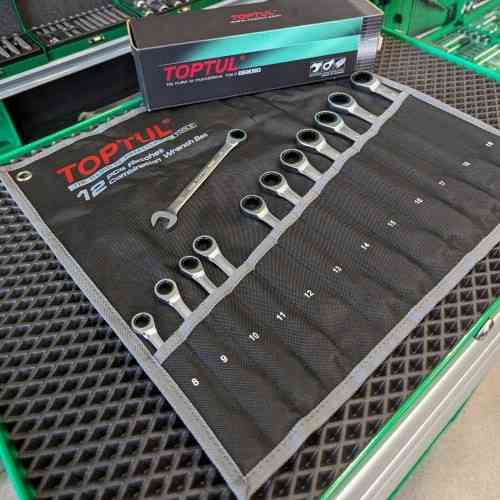 Набор комбинированных ключей трещоточных TOPTUL 8-19мм 12ед. в чехле GPAQ1202 Харьков