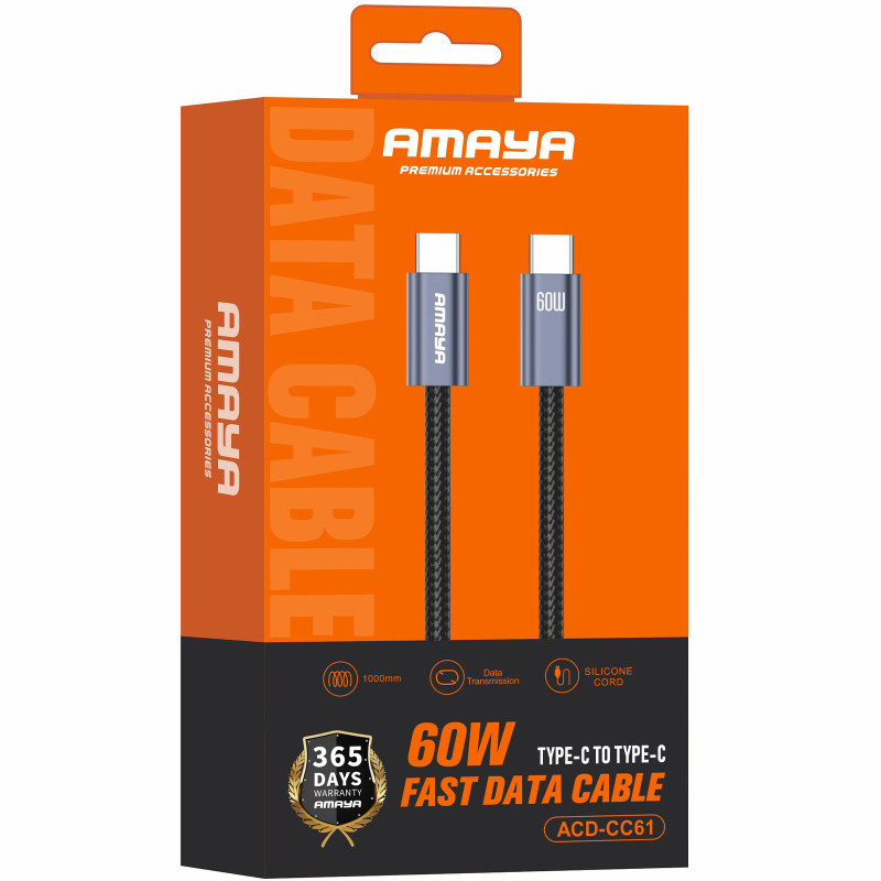 Дата кабель Amaya 61CC Type-C to Type-C 60W (1m) Херсон - зображення 2