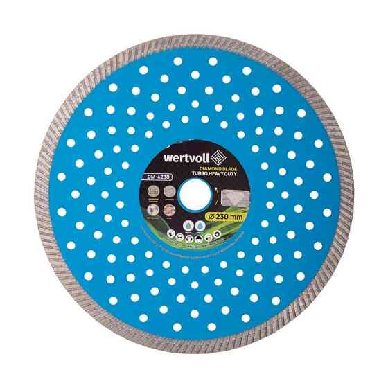 Диск алмазный для армированного бетона WERTVOLL TURBO HEAVY DUTY 230х2.5 мм 24% высота алмазного сло Харків