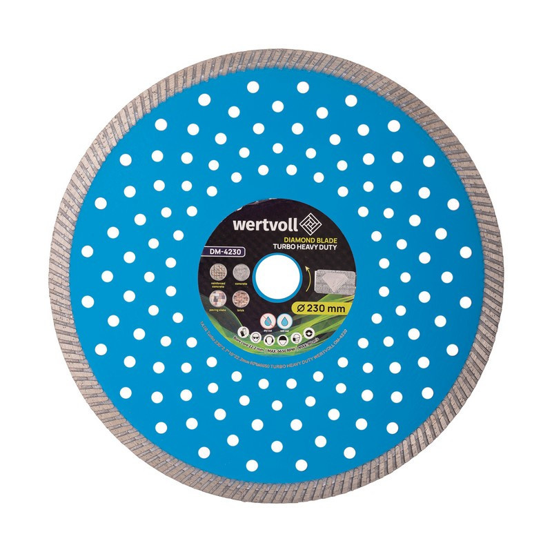 Диск алмазный для армированного бетона WERTVOLL TURBO HEAVY DUTY 230х2.5 мм 24% высота алмазного сло Харків - зображення 3