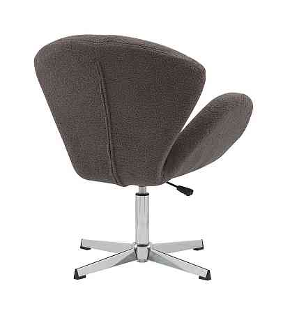 Крісло Сван сіра тканина букле тедді Дніпро