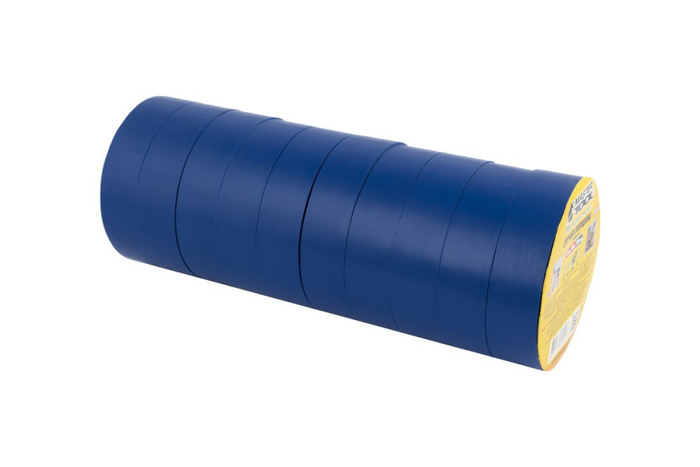Лента изоляционная MASTERTOOL PVC 17 мм×10 м 10 шт синяя 44-9010 Харків - зображення 4