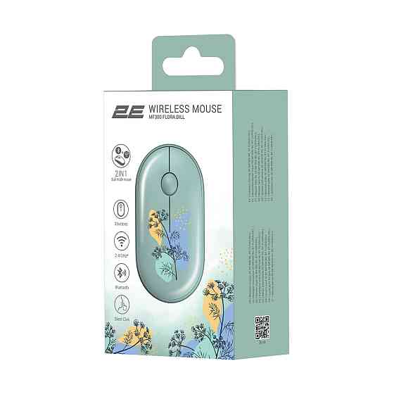 Мышь компьютерная безпроводная 2Е FLORA DILL Silent WL BT 2E-MF300WFLORAGN Київ