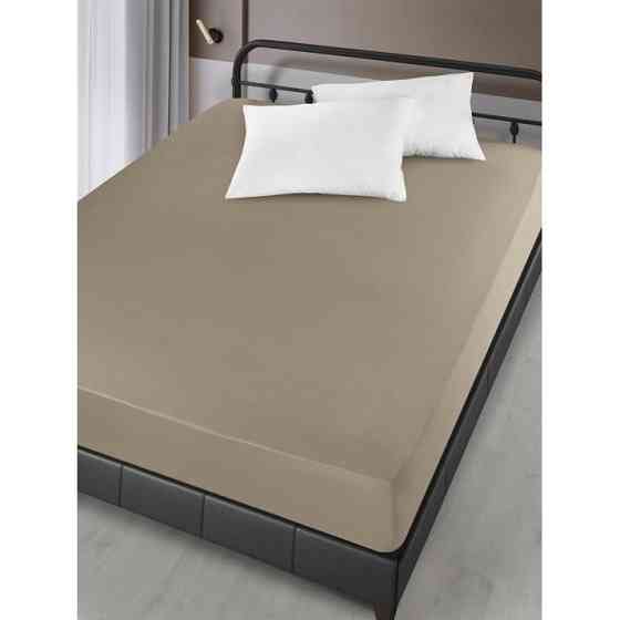 Простирадло на резинці Arya Сатин London AR-A107299-light-brown 160х200х30 см світло-коричневий Київ