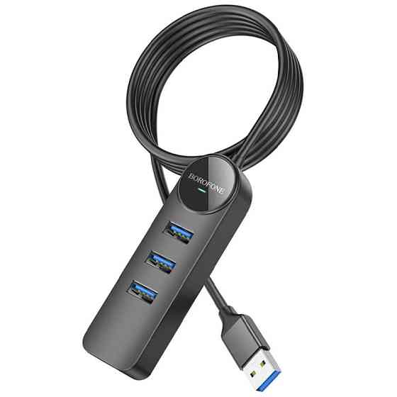 Переходник Borofone DH6 Erudite 4in1 100 Mbps Ethernet (USB to USB2.0*3+RJ45) (1.2m) Херсон