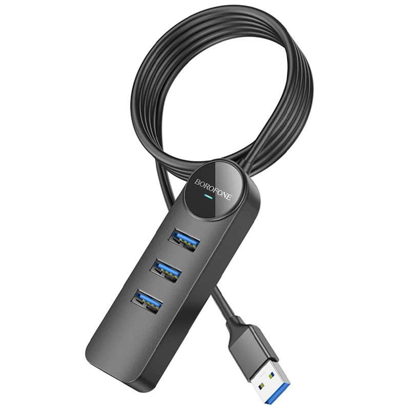 Переходник Borofone DH6 Erudite 4in1 100 Mbps Ethernet (USB to USB2.0*3+RJ45) (1.2m) Херсон - зображення 1