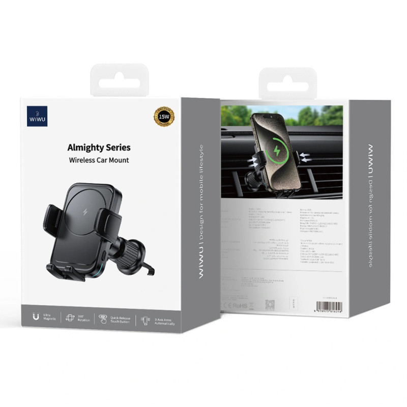 Автодержатель с БЗУ WIWU CH-321 15W Херсон - зображення 4