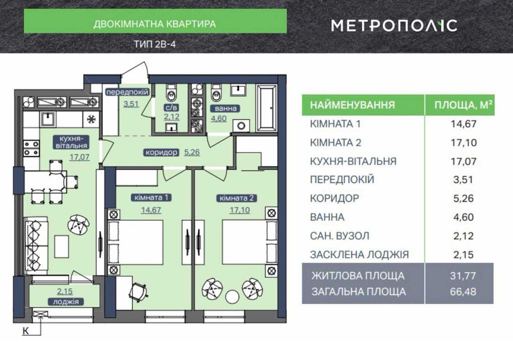 продажа 2-к квартира Киев, Голосеевский, 107200 $ Київ - зображення 4