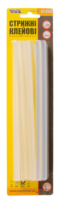 Стержни клеевые MASTERTOOL 7.2х200 мм 12 шт прозрачные 42-0157 Харків - зображення 2