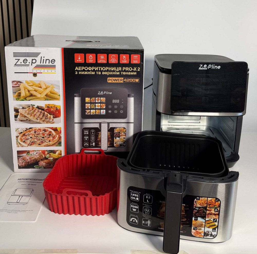 Аэрогриль мультипечь на два тэна со съемным ковшиком и силиконовой формой Zepline ZP-00342 13 л 4200 Киев - изображение 3