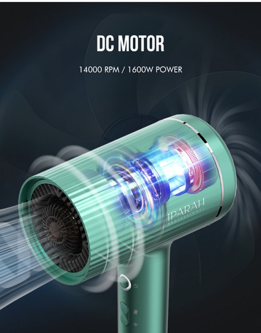Фен IPARAH P-300G GREEN 1600 Вт зеленый Киев - изображение 5