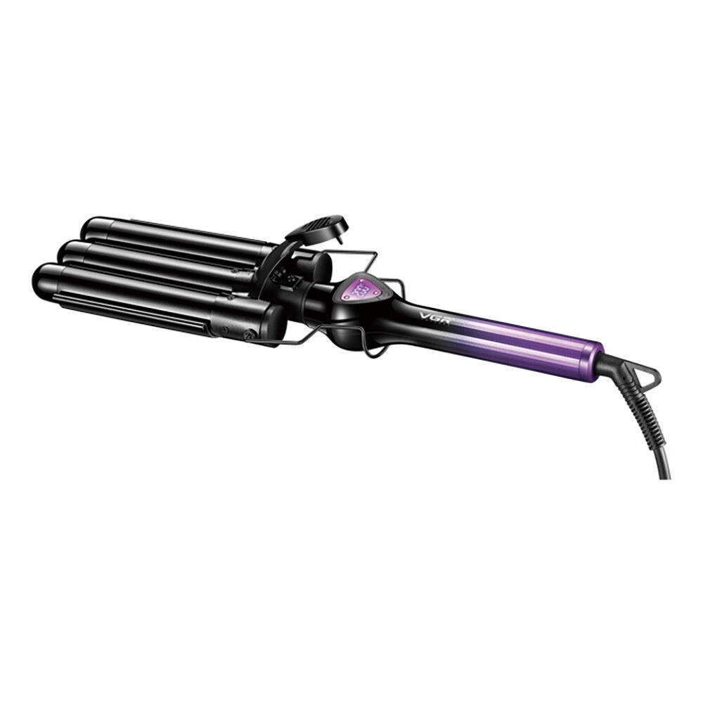 Плойка для волос тройная VGR V-590 PURPLE 130 Вт фиолетовая Киев - изображение 2