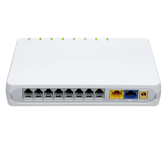 FLYING VOICE G508, VOIP-шлюз, 8 портів FXS, 8 облікових записів SIP, OPUS, тристороння конференція Киев