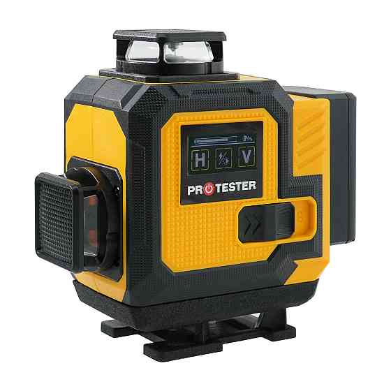 Лазерный уровень 16 линий 4D (2xH360/2xV360, LCD-дисплей, пульт ДУ + ШТАТИВ - зеленый луч) PROTESTER Харків