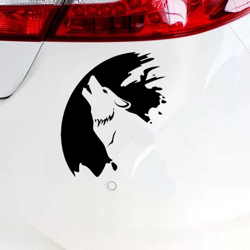 Наклейка на авто Волк на авто Черная Бориспіль - зображення 2