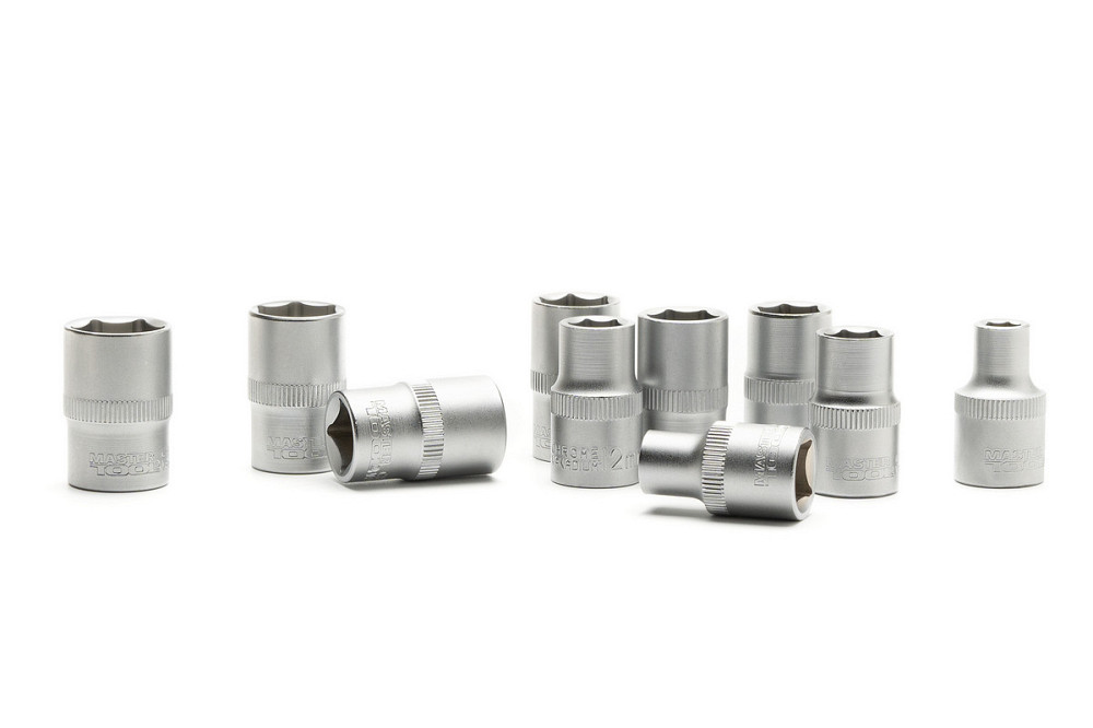 Набор головок торцевых 6-гранных MASTERTOOL ½" 8-19 мм L 40 мм CrV 10 шт 78-1210 Харків - зображення 5
