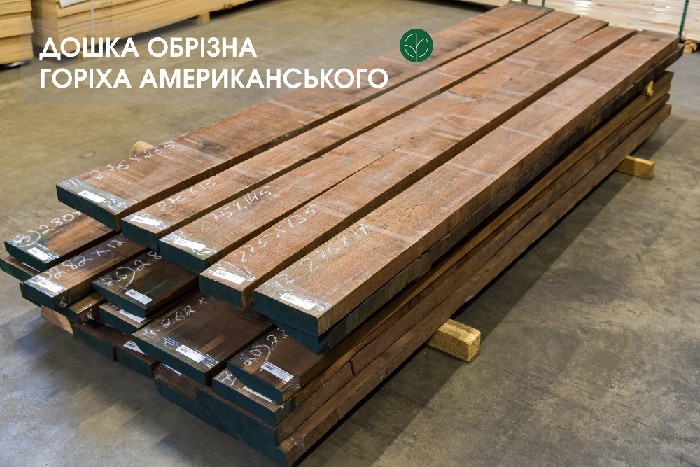Дошка ГОРІХ (доска ореха) Американський столярна (сушка 8%) 32/52 мм Київ - зображення 1