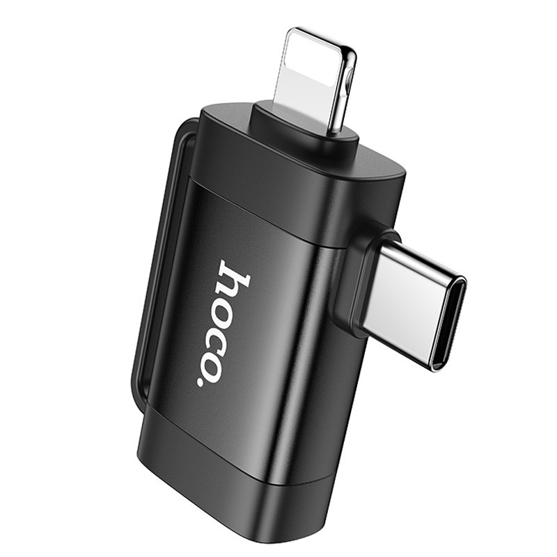 Переходник Hoco UA31F OTG 2in1 Lightning male/Type-C male to USB female Херсон - зображення 3