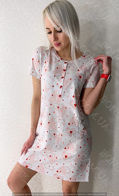 Женская ночная сорочка с коротким рукавом "Sweet Love" (арт. LDK 103/14/01) Кривий Ріг - зображення 1