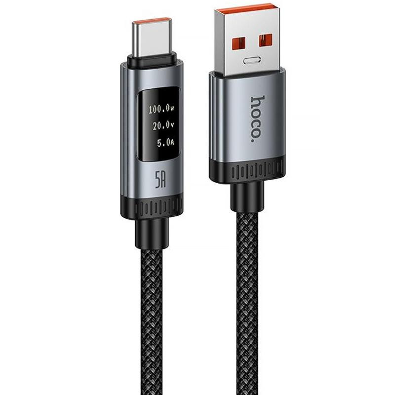 Дата кабель Hoco U148 Lord with display USB to Type-C 100W (1.2m) Херсон - изображение 1