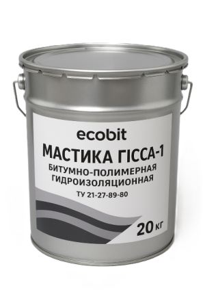 Мастика Гіссар-1 Ecobit бітумно-полімерна холодна гідроізоляційна ТУ 21-27-89-80 20 кг Дніпро