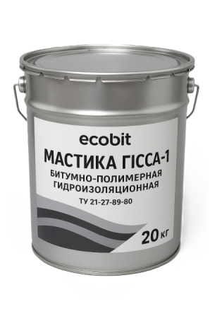 Мастика Гіссар-1 Ecobit бітумно-полімерна холодна гідроізоляційна ТУ 21-27-89-80 20 кг Дніпро - зображення 1