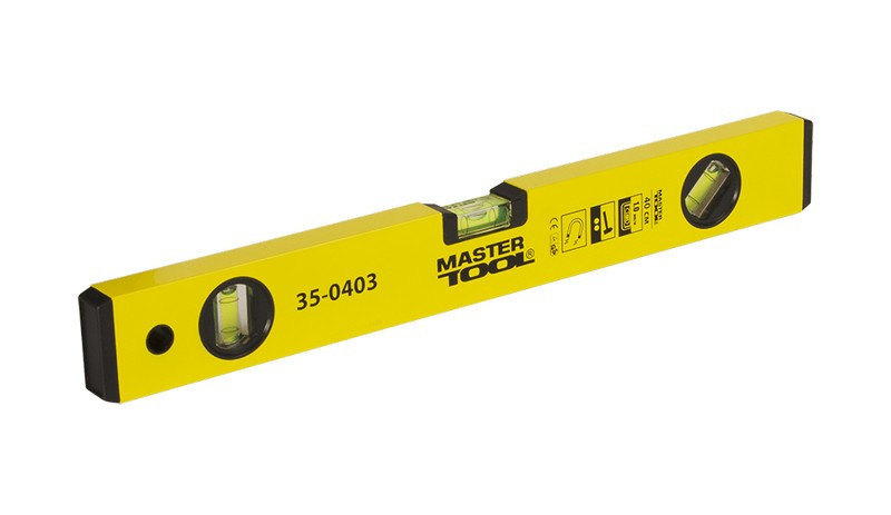 Уровень строительный с магнитами MASTERTOOL 40 см 3 капсулы 0,5 мм/м 0,03° 35-0403 Харьков - изображение 1