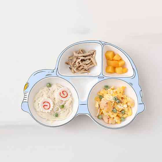 Тарілка дитяча на 5 секцій Машинка 14118 27.5х19 см блакитна Киев