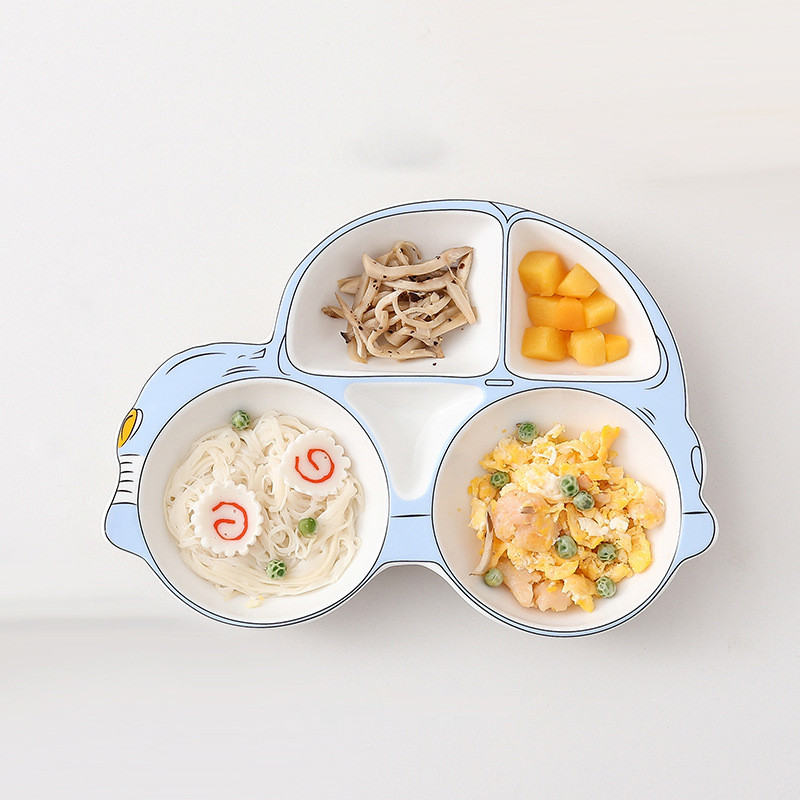 Тарілка дитяча на 5 секцій Машинка 14118 27.5х19 см блакитна Киев - изображение 1