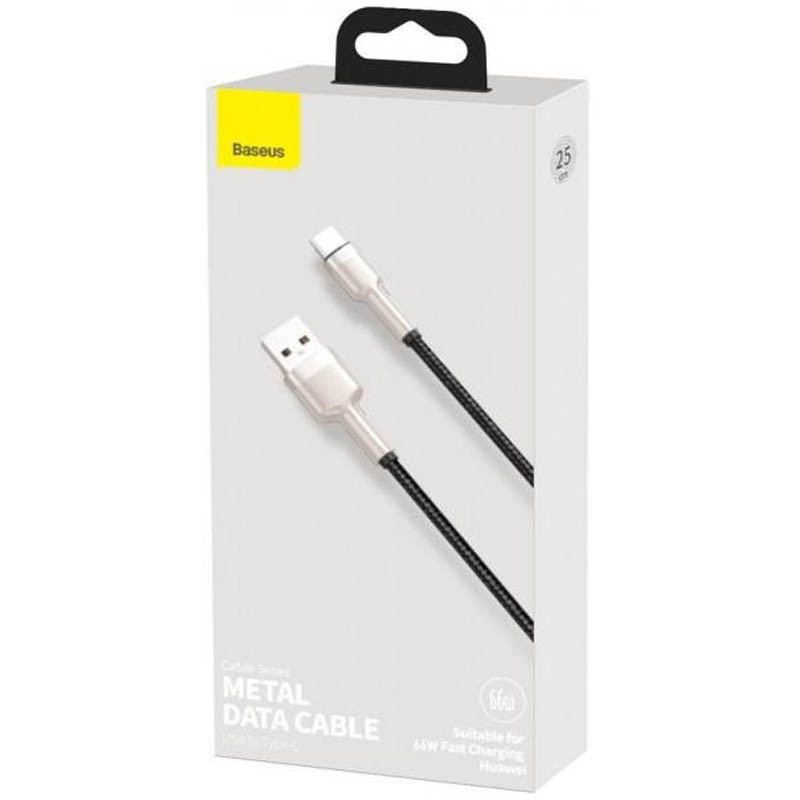 Дата кабель Baseus Cafule Metal USB to Type-C 66W (0.25m) (CAKF) Херсон - зображення 4